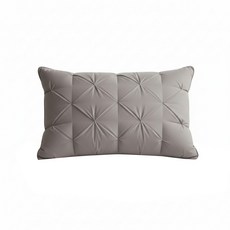 LoveCity 寢城之戀 立體扭花雲朵枕 透氣舒柔釋壓羽絲絨枕, 灰色, 1個