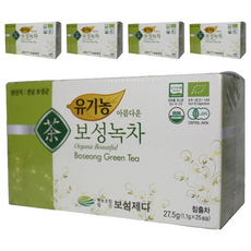 보성제다 유기농 아름다운 보성녹차, 1.1g, 25개입, 5개
