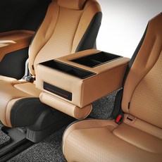 KMMOTORS Carnival KA4專用 車用第3排收納扶手靠墊 波浪打孔, 鞍褐色(波浪打孔), 1個