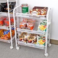 PLENO 零食置物推車, 白色, 1個