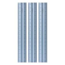 Deli Nusain 鋁製便攜式雙面刻度直尺 15cm, 藍色, 3個