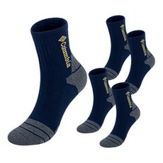 Columbia 哥倫比亞 垂直商標氣墊中筒襪 CBCVTMDL, Navy Gray, 5雙