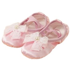 happyballet 珍珠蕾絲緞面芭蕾舞鞋 粉色 2雙