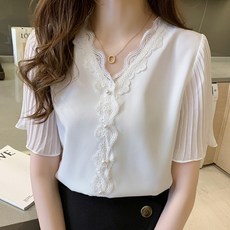 POPLARNC 珍珠蕾絲襯衫