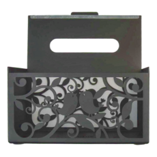 OPUS 東齊金工 香榭鳥築 金屬工藝面紙盒, 經典黑, 21 x 11 x 11.5cm