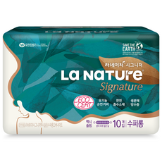 La NaTUre Signature 夜用超吸收蝶翼衛生棉 加長型, 42cm, 10片, 1包