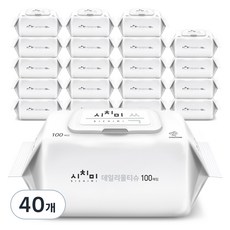 시치미 쓱 데일리 물티슈 캡형, 50g, 100개입, 40개