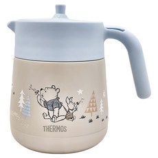 THERMOS 膳魔師 附茶網不鏽鋼真空保溫壺 TTE-700WP-WW, 小熊維尼露營篇 白色 + 米色, 700ml, 1個