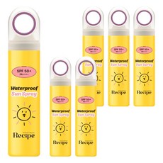 레시피 워터프루프 선스프레이 SPF50+ PA++++, 6개, 80ml