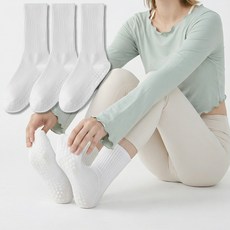 Earlyports 女士防滑皮拉提斯瑜珈中筒襪 3件組