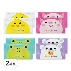 misoro 1000零用錢記帳本 2137 4種*2本, 小雞、豬、青蛙、熊, 2組