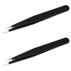 고급 속눈썹 핀셋, 2개, 일자형