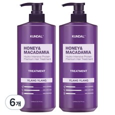 쿤달 허니 앤 마카다미아 헤어 트리트먼트 일랑일랑향, 1.058L, 6개