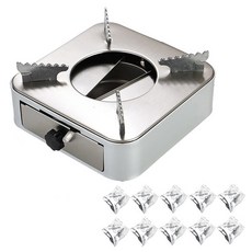 노뉴 미니화로 스토브 스테인리스 스틸 워머+에탄올 고체연료 20g x 10p 세트, 실버(워머), 1세트