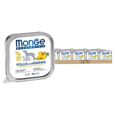 monGe 瑪恩吉 成犬 MONO蔬果系列 無穀主食餐盒, 24個, 150g, 雞肉 + 鳳梨