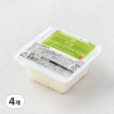 한둘 무농약 인증 콩으로 만든 한끼 두부 부침용, 120g, 4개