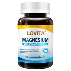 Lovita 複方鎂500mg素食膠囊，鎂協同作用，吸收更佳，紓壓助眠，實驗證實，骨骼發育，神經健康, 60g, 60顆, 1瓶