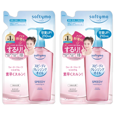 KOSE 高絲 softymo 絲芙蒂 乾濕兩用極淨卸粧油補充包, 快速卸妝、清爽保濕、210ml, 2包