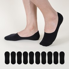 골드만싹스 남성용 로퍼형 벗겨짐 방지 초밀착 시크릿 페이크삭스 10켤레, 블랙