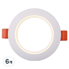 비츠조명 LED 매입등 다운라이트 DC타입 75mm 6W, 주백색, 6개