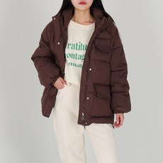 닷이프 여성용 포켓 윈터 루즈핏 패딩
