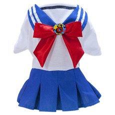 QIDINA 日系變身美少女水手寵物服, 1件, 藍色