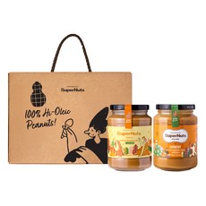 SuperJam 超級堅果花生奶油脆 460g+柔滑 460g禮盒組, 1套, 920g