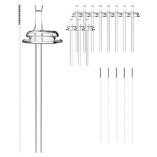 soonsooa 吸管蓋 4入+吸管 4入+吸管清潔刷 2入組, 透明, 3組
