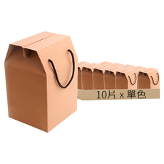 多用途 正方形 提繩盒 4號, 10片, 棕色