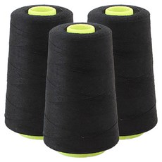 해피베어스 오버로크용 스마트봉제사 실, 블랙, 3개