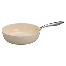 SILWA 西華 鵝卵石陶瓷不沾深煎鍋 BSW-28W 奶油杏白 1.5kg, 28cm, 1個