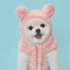 DOG-i 寵物熊熊連帽背心, 粉紅色