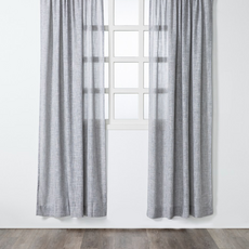 HOLA 和樂家居 仿麻花紗落地窗簾 1.2kg, 灰色