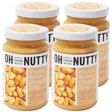 오넛티 땅콩버터 크런치 100%, 230g, 4개