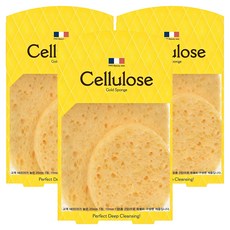 Jut 해면 프랑스산 골드셀룰로오스 스펀지 20mm+10mm, 옐로우, 3개