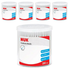 NUK 嬰兒用棉花棒 200支, 純棉細緻 小巧纖細, 5盒