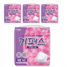 Keepers 男女通用內褲型成人紙尿褲, 大型, 14入, 4個