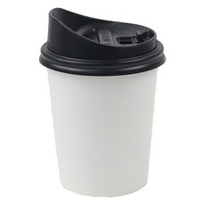 아이엔피 화이트무지 종이컵 300ml + 롱개폐 뚜껑 세트, 50개입, 5세트