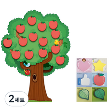 슈퍼쌤 대형 사과나무 환경미화 포스트잇 6종 세트, 혼합색상, 2세트