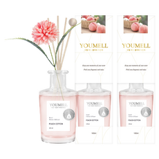 Youmell 花香擴香瓶, 蜜桃棉, 180ml, 2個