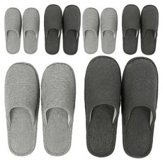 설레 점보 거실화 2종 세트, 그레이 + 딥그레이, 3세트