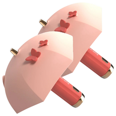 EDISH 雨傘型充電小夜燈, 蝴蝶裝飾, 無線充電, 柔和護眼, 臥室床頭燈, 粉色