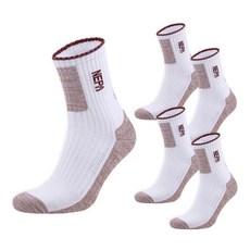 NEPA 男款 Mon Ombre 氣墊中筒襪 5入組 NPCMOMDL-OT5, 燕麥米色