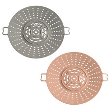 FLaITO 矽膠蒸籠盤組 灰色+粉紅色, 24.2cm, 1套