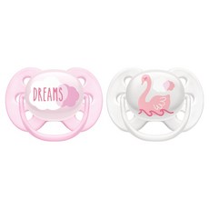 PHILIPS 飛利浦 AVENT 新安怡 柔軟安撫奶嘴2入組, 0~6個月, 粉色 + 白色, 1組