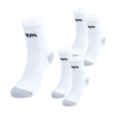 NEPA 女款舒適氣墊中筒襪5雙組, 白色