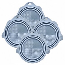 化妝刷清潔摺疊碗 優質食品級矽膠, 淺藍色, 4個