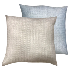 J&N 涼感緹花抱枕 正方形 填充棉 抱枕套可拆洗, 藍色 + 咖色