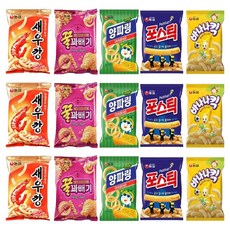 NONGSHIM 農心 零食組合, 蝦條 90g x 3包 + 蜂蜜麻花 90g x 3包 + 洋蔥圈 84g x 2包 + 薯條餅乾 84g x 2包 + 香蕉脆條 75g x 2包, 3套