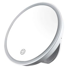 Kinyo LED摺疊收納化妝鏡 附Micro USB充電線 BM-080 155 x 18mm 225g, 白色